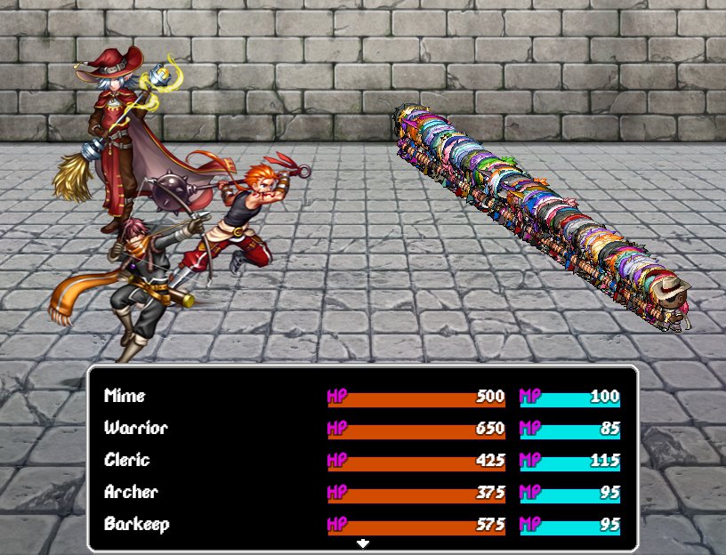 Screenshot of the indie game "I Have Low Stats But My Class is 'Leader', So I Recruited Everyone I Know to Fight the Dark Lord"